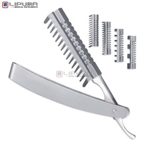 Replaceable Blades Stainless Steel Razor for Sensitive Skin Professional Folding Customized Razors <b>Swing</b> Lock Barber Razor - Product Image 3