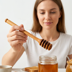 Cuillères à miel en bois les plus vendues, mélangeurs, bâtonnets à sirop, logo personnalisé, faits à la main, écologiques, collection polie miroir - Product Image 1