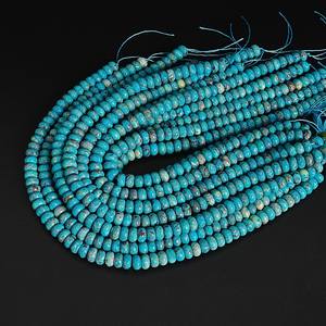 Cuentas sueltas de jaspe verde azulado en forma de rondelle para la fabricación de joyas, pulseras, collares y manualidades. - Product Image 2