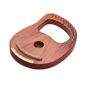 Harpe lyre en bois à 16 cordes, instrument de musique portable pour débutants, clé de réglage, sac de transport, design sculpté poli par GNG IMPEX - Product Image 3