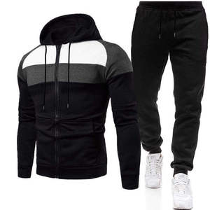 Chándal con Capucha para Hombre, Diseño Color Block, Sudadera con Cremallera y Mangas Largas, con Bolsillos Laterales, Ropa Casual de Otoño - Product Image 4