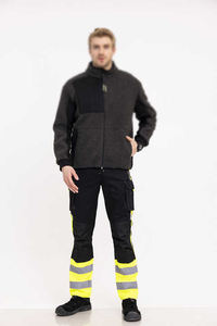 RICSA INTERNATIONAL Men's High Visibility CE Certified Polyester <b>Heat</b> Transfer Printed Work <b>Pants</b> Reflective Stripes Tool - Product Image 4