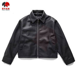 Chaqueta de Cuero para Hombre, Invierno, Cuero Genuino, Color Sólido, Estilo Único, Suministro de Fábrica OEM ODM - Product Image 2