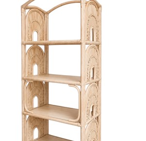 Artisan Crafted Rattan Shelving Unique <b>Tall</b> Arch Panel Design <b>Storage</b> Rack Lightweight Eco Friendly Household Organization <b>Unit</b> - Product Image 4