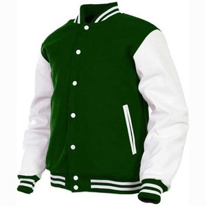 OEM Custom <b>Men's</b> Wool Letterman Real <b>Leather</b> Varsity <b>Jacket</b> Embroidery Logos Patches and Labels <b>Jacket</b> for <b>Men</b> - Product Image 4