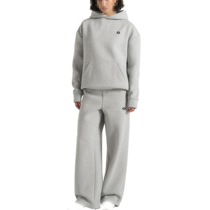 Sudadera con capucha de forro polar de alta calidad para mujer, corte holgado extragrande, conjunto de chándal con logo personalizado, venta al por mayor, ropa urbana lisa en blanco. - Product Image 1