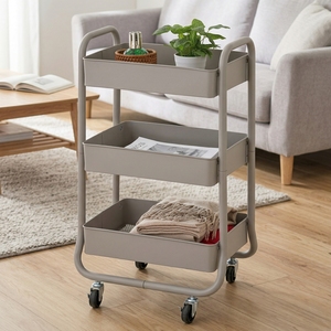 Carro de herramientas de utilidad rodante de metal resistente de 3 niveles al por mayor - Product Image 5