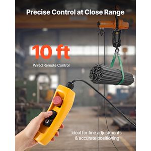 10 ft Overhead <b>Crane</b> 120V Single Phase 10 ft Wired Remote Control 2200 Lbs Electric Chain Hoist 1t Lifting Capacity 4m G100 Cha - Product Image 4