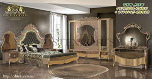 Conjunto de muebles de dormitorio modernos de tamaño King, cama de madera de teca de primera calidad, muebles de dormitorio de madera antigua de lujo - Product Image 6