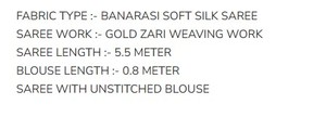 Sari traditionnel en soie de Banarasi avec broderie Zari dorée, chemisier non cousu, multicolore, pour occasions spéciales et fêtes 72172 - Product Image 2