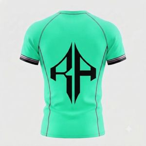 Nueva Camiseta de Rashguard para MMA para Adultos, Manga Corta, Cuello Redondo, Impresión por Sublimación, Secado Rápido, Transpirable, Material de Spandex/Poliéster para Hombre - Product Image 3
