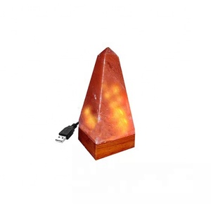 Lámpara USB Mini de Sal del Himalaya Curvada a Mano de Alta Calidad, con Logotipo Personalizado, Duradera, Orgánica, Estilo Antiguo, Feng Shui para el Hogar, Nueva - Product Image 1