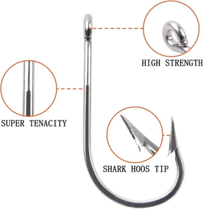 เบ็ดตกปลาเหล็กกล้าคาร์บอนสูงและเหล็กกล้าไร้สนิมแบบวงกลมสามทาง สำหรับตกปลาแบส ปลาเทราต์ ปลาคาร์พ ตกปลาในลำธารและแม่น้ำ ขนาดและสีตามสั่ง - Product Image 5