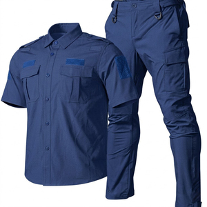 Uniformes de Guardia de Seguridad Unisex de Poliéster/Algodón Transpirables de Secado Rápido y Alta Elasticidad para Verano, Ropa de Trabajo con Múltiples Bolsillos - Product Image 1