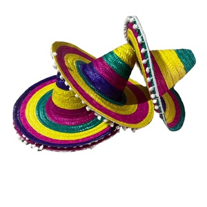 หมวกปีกกว้างเม็กซิกันสไตล์ใหม่ - ปาร์ตี้หมวกฟางเม็กซิกันขนาดใหญ่สีสันสดใส - หมวกเม็กซิกันพร้อมโลโก้ที่กําหนดเอง - Product Image 1
