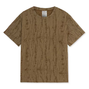 T-shirt classique délavé pour homme, coupe classique, manches courtes, effet usé, style vintage, décontracté et élégant - Product Image 1