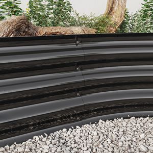 Large Oval Metal Raised Garden Bed Black Outdoor <b>Planter</b> for Flowers <b>Vegetables</b> and Plants - Product Image 3