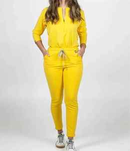 Conjuntos de uniformes médicos elásticos de pierna recta para enfermeras, pantalones de trabajo de pierna ancha para mujer, uniformes médicos tejidos - Product Image 4