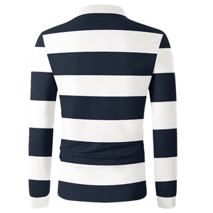 เสื้อโปโลผู้ชายแขนยาวผ้าฝ้าย 100% ขายส่ง พร้อมปกและดีไซน์แบบกำหนดเอง เสื้อโปโลสำหรับเล่นกอล์ฟ - Product Image 2