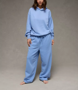 Sudadera Holgada de Invierno para Mujer, Personalizada con Logotipo Impreso, 380 GSM, 100% Algodón, Estilo Casual, 2 Piezas, Talla Grande - Product Image 1