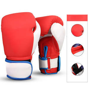 Gants d'entraînement de boxe en cuir bleu et noir Econex Sports avec fermeture auto-agrippante, sangle de poignet réglable, personnalisables pour adultes - Product Image 5
