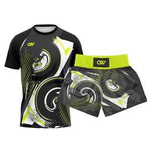 Ensembles d'entraînement à manches courtes de compression pour boxe, Muay Thai, MMA, conception personnalisée OEM/ODM - Product Image 1