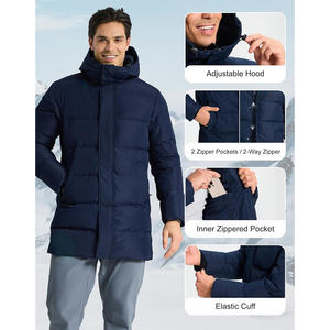 Blouson long matelassé léger pour homme avec logo personnalisé sur le devant, rembourrage chaud, coupe flexible, fabrication de vêtements de haute qualité - Product Image 6