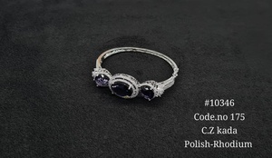 Bracelet en Zircon Cubique 10346, Bracelet Double Pierre Ovale, Bracelet Manchette en Zircon Cubique, Bracelet Tendance en Laiton, Bijoux pour Femme, Idéal pour les Soirées - Product Image 2