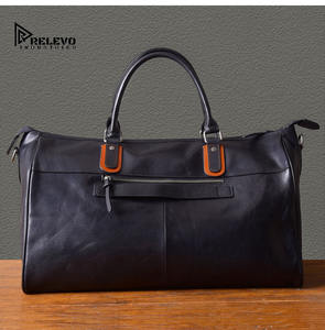 Sac de voyage week-end pour homme en cuir véritable noir de qualité supérieure, grande capacité, imperméable, durable et souple - Product Image 3