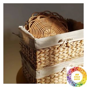 Ensemble de paniers en jacinthe d'eau de trois tailles pour le rangement à domicile, les vêtements, les jouets, les serviettes, la literie et l'organisation générale de la maison - Product Image 3