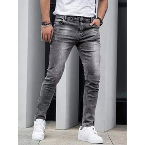 Customized embroidery <b>boot</b> cut stacked <b>pants</b> mens ripped denim jeans for men - Product Image 5