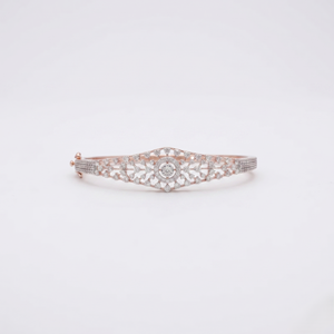 Pulsera de compromiso de oro rosa macizo de 14 quilates con diamantes cultivados en laboratorio para mujer, joyería fina para boda, regalo IGI - Product Image 1