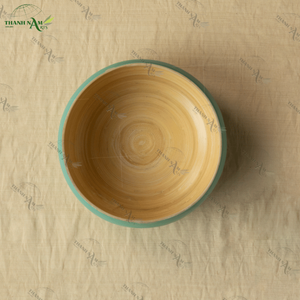 Tazón de Ensalada Ligero de Bambú, Diseño Clásico, Ecológico, Hecho a Mano en Vietnam, Técnica Personalizada, Desechable para Fiestas, D15H6cm - Product Image 3