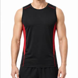 Débardeur sans manches en tricot bleu roi pour homme, col rond, uni, décontracté, séchage rapide - Product Image 1