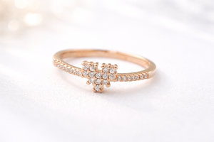 Anillo de corazón en oro rosa, plata de ley 925 con circonita cúbica, anillo de promesa y compromiso para mujer - Product Image 4