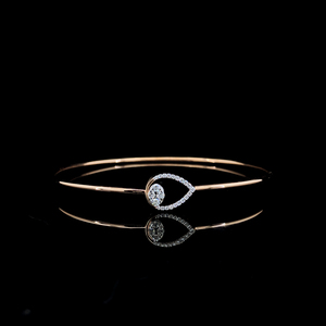 Pulsera de Oro de 14 Quilates Brillante con Diamantes Naturales de 0.18 Quilates, Claridad VS-SI, Certificación IGI, Joyería Fina, Elegante y de Lujo - Product Image 1