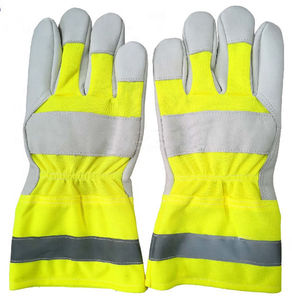 Guantes de Trabajo para Hombre, Doble Palma de Cuero Vacuno, Resistentes, Anti-Corte, de Invierno, para Soldadura, Unisex, Dedos Completos, Industriales - Product Image 4