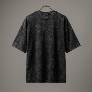 Styliro Men's Washed Black Cotton T-Shirt Short Sleeve O-Neck Regular Fit Casual Jersey Breathable Solid Color Front <b>Logo</b> - Product Image 5