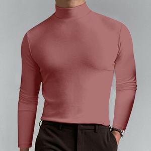 <b>Men's</b> Solid Color Knitted <b>Turtleneck</b> <b>Sweater</b> Full Sleeve Autumn Wear Regular Fit - Product Image 1