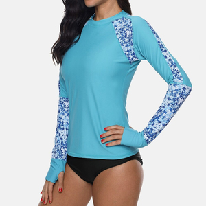 Maillot de bain anti-UV pour femme à manches longues, respirant et à séchage rapide, en Spandex/Polyester extensible, avec manches sublimées pour le fitness - Product Image 1