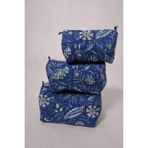 Pochette de maquillage en coton à imprimé floral, trousse de toilette de voyage, organiseur de toilette à fermeture éclair, sac de rangement en coton floral - Product Image 5