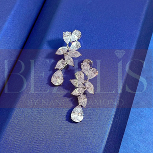 Pendientes de diamantes cultivados en laboratorio, brillantes, con diseño de candelabro, elaborados en oro amarillo, perfectos para compromiso, diamantes cultivados en laboratorio ecológicos. - Product Image 5