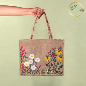 Elegante Bolso de Mano de Yute Natural Hecho a Mano, Bolsa de Compras Reutilizable Ecológica para Empaquetado Minorista - Product Image 2