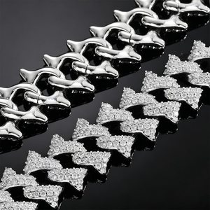 Pulsera de eslabones cubanos con diamantes de moissanita de corte brillante redondo VVS, joyería personalizada estilo hip hop para uso unisex. - Product Image 4
