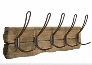 Premium Rustic Wooden Base and Black Metal <b>Hook</b> Stylish Home Decor And Wall Hanger Use For Practical Storage Solution - Product Image 5