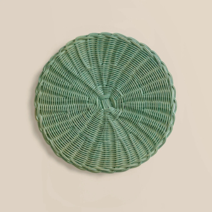 Green scallop charger plates rattan underplates vary in design wedding chargers wholesale price - Product Image 6