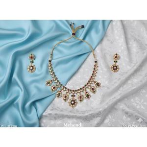 Traditional Ethnic <b>Necklace</b> Set for Women Elegant Bridal Wedding Jewelry <b>Statement</b> Design Gold Tone Festive And Party Wear - Product Image 2