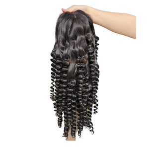 Perruque en cheveux humains vietnamiens 100 % naturels, bouclés mi-profonds, toutes couleurs, adaptée à la pose par machine, vente en gros - Product Image 6