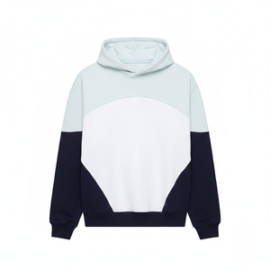 Conjunto de Sudadera con Capucha y Pantalones Cortos para Hombre, Estilo Oversize, Bloques de Color, Manga Larga, de Algodón y Felpa, para Ropa Urbana - Product Image 1