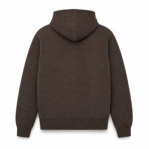 Sweat à capuche homme en molleton de coton épais, coupe droite, couleur taupe, sans cordon de serrage, épaules tombantes, poche, séchage rapide, vente en gros - Product Image 2